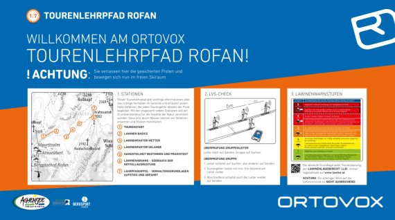 Eine Beispieltafel vom Tourenlehrpfad Rofan