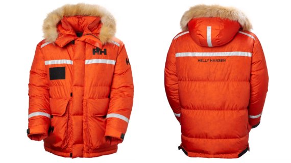 Vorder- und Rückansicht des Helly Hansen Arctic Patrol Down Parka 