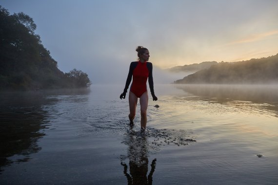 Open water swimmer Anne-Celine Jaeger in Wales