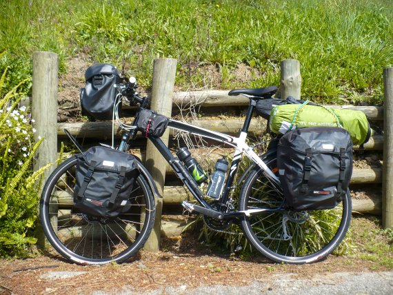 Packed bike before the tour