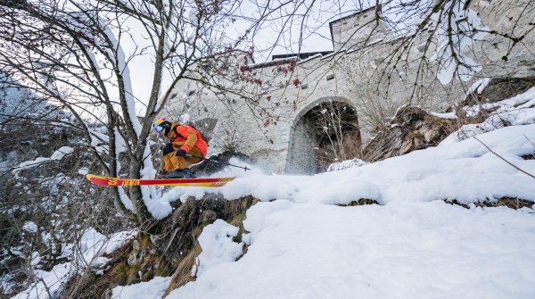 Freeskier Markus Eder bei Aufnahmen zu seinem Film "The Ultimate Run"